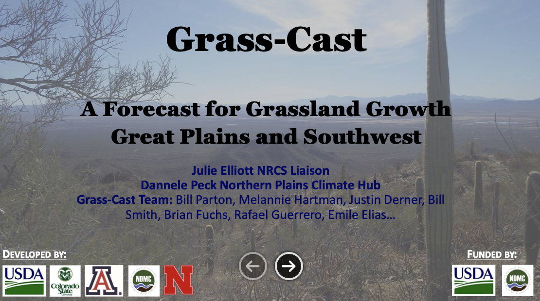 Grass-Cast: a forecast for grassland growth great plains and southwest