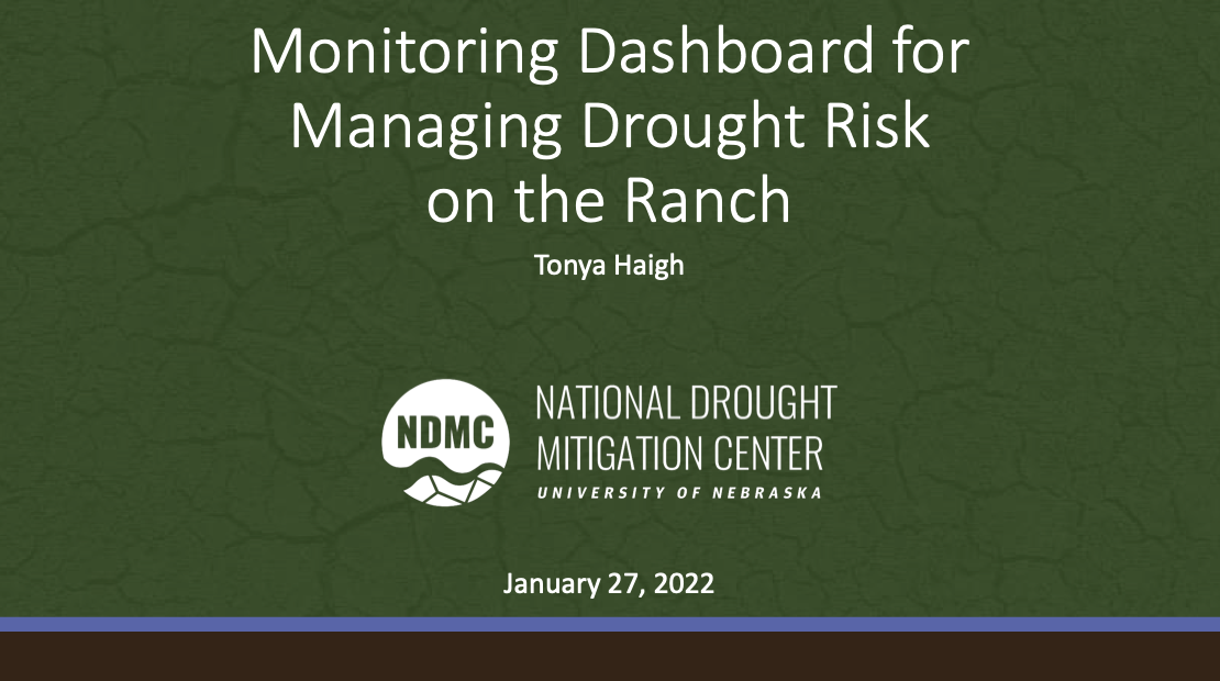 Monitoring Dashboard for Managing Drought Risk on the Ranch